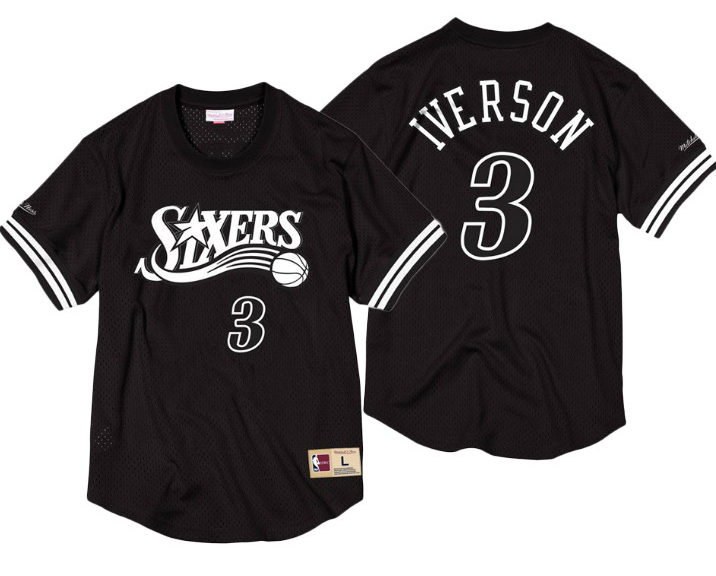 Allen Iverson, Philadelphia 76ers - Mitchell & Ness Black & Whit - Cliquez sur l'image pour la fermer
